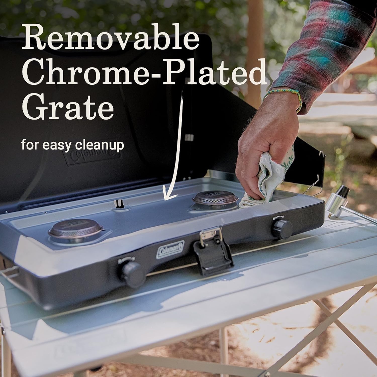 Coleman Triton 2-Burner Propane Stove, Portable Camping Cooktop with 2 Adjustable Burners & Wind Guards, 22,000 BTUs of Power for Camping, Tailgating, Grilling, BBQ, & More - Image 4